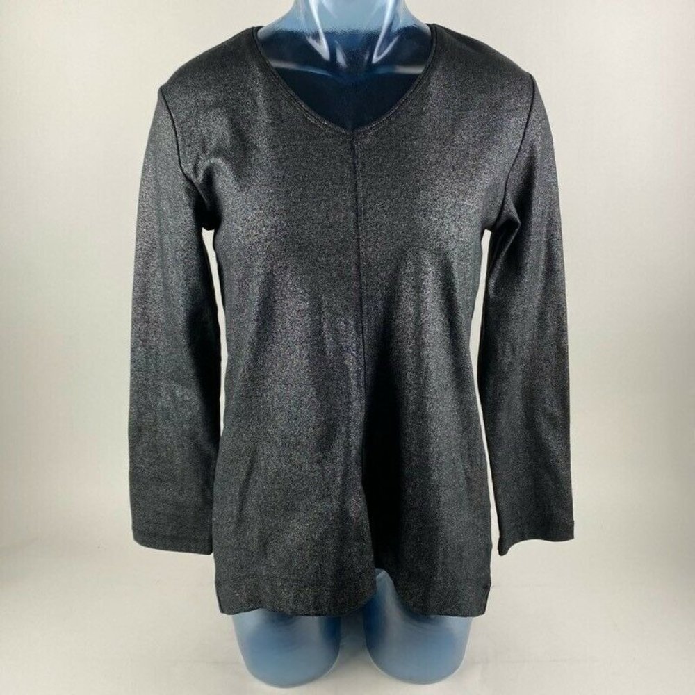 Habitat Womens Blouse Top Metallic Heathered Small